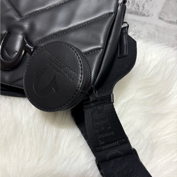 True Religion Black Crossbody Bag with Coin Pouch - Picture 5 of 6